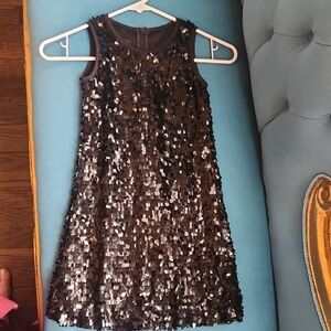 Sparkling Black Sequin Kids Dress